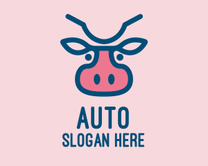 Dairy Product - Blue & Pink Cow logo design