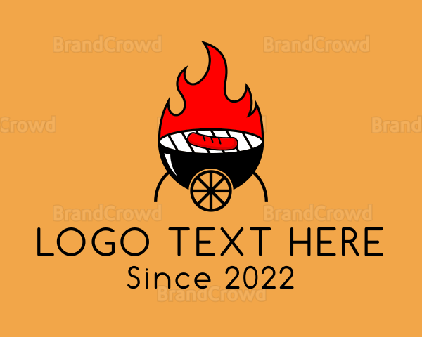 Grilled Hot Dog Cart Logo