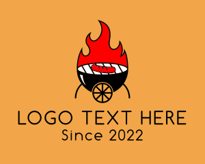 Grilled Hot Dog Cart logo design