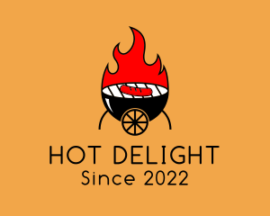 Grilled Hot Dog Cart logo design