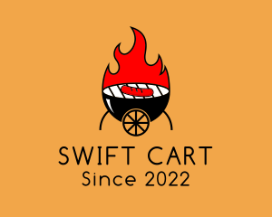 Grilled Hot Dog Cart logo design