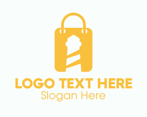 Online Shopping - Lighthouse Shopping Bag logo design