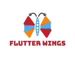 Colorful Butterfly Wings logo design