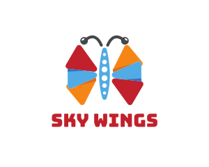 Colorful Butterfly Wings logo design