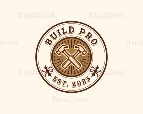 Hammer Builder Contractor Logo