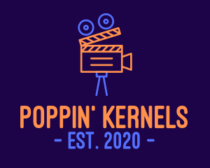 Popcorn - Neon Film Directing logo design