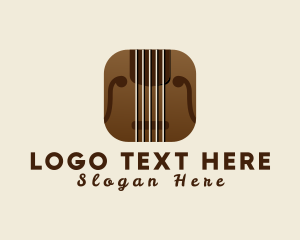 Strings - Violin Music App logo design