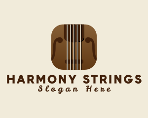 Strings - Violin Music App logo design