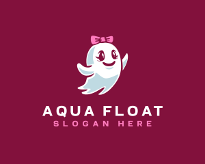 Floating - Happy Flying Ghost logo design