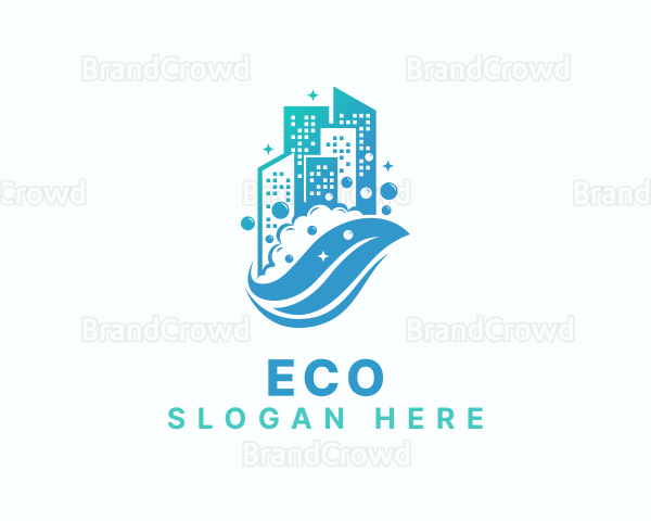 Eco Cleaning Building Logo