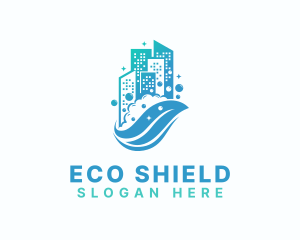 Eco Cleaning Building logo design