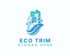 Eco Cleaning Building logo design