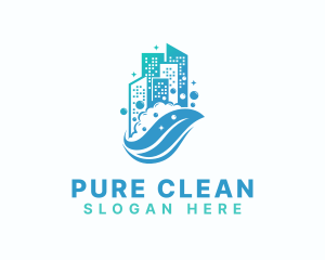 Eco Cleaning Building logo design