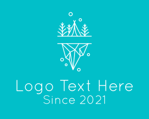 Trekking - Minimalist Iceberg Camp logo design