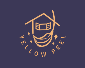 Yellow Housekeeping  Broom logo design