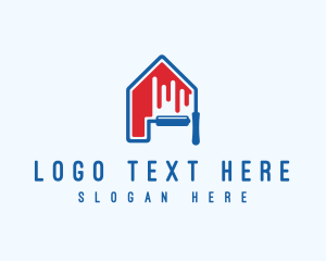 Home Renovation Paint Roller logo design
