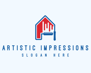 Home Renovation Paint Roller logo design