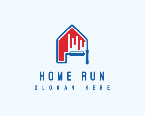 Home Renovation Paint Roller logo design