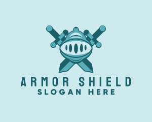 Medieval Knight Armor Helmet logo design