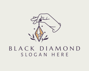 Hand Crystal Diamond logo design