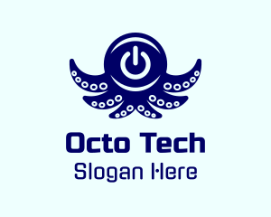 Blue Switch Octopus logo design