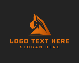 Mountain Excavation Machine logo design