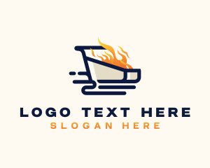 Grocery - Shopping Cart Fire logo design