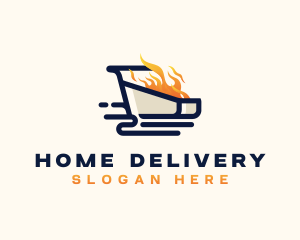 Shopping Cart Fire logo design