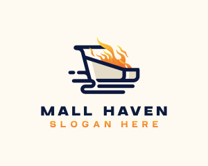 Shopping Cart Fire logo design