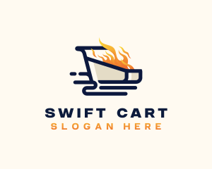Shopping Cart Fire logo design