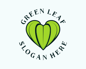 Green Leaf Heart logo design