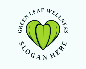 Green Leaf Heart logo design