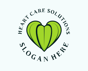 Green Leaf Heart logo design