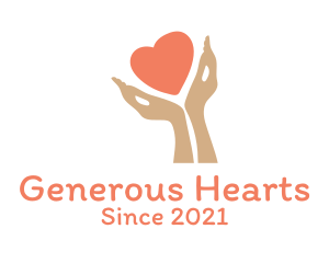 Giving - Heart Charity Hands logo design