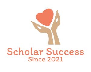 Scholarship - Heart Charity Hands logo design