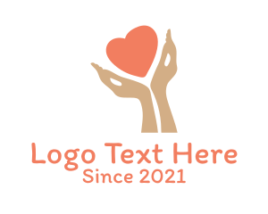 Volunteer - Heart Charity Hands logo design