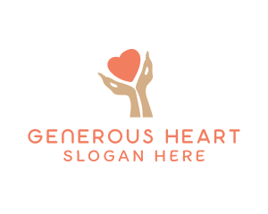 Heart Charity Hands logo design