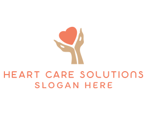 Heart Charity Hands logo design