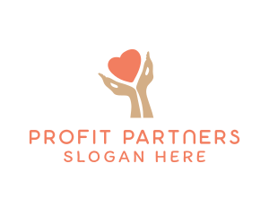 Heart Charity Hands logo design