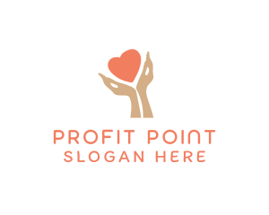 Heart Charity Hands logo design