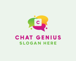 Social Media Bubble Chat logo design