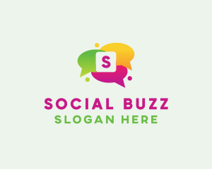 Social Media Bubble Chat logo design