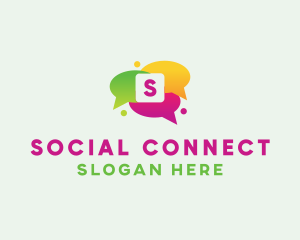 Social Media Bubble Chat logo design