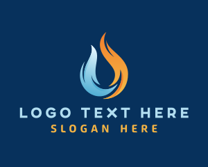 Ice - Cold Heating Flame logo design