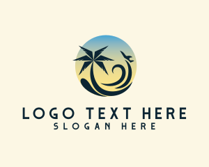 Tourism - Tropical Island Vacation logo design