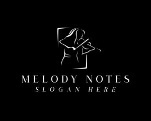 Notes - Violin Woman Performer logo design