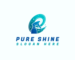 Clean - Cleaning Spray Bottle logo design