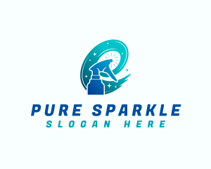 Clean - Cleaning Spray Bottle logo design