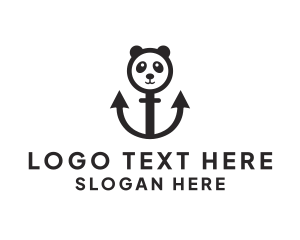 Black And White - Anchor Panda logo design