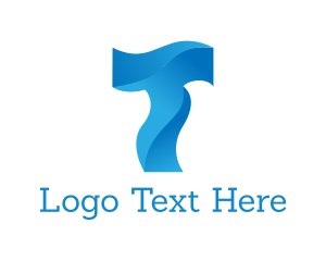 Water - Liquid Letter T logo design